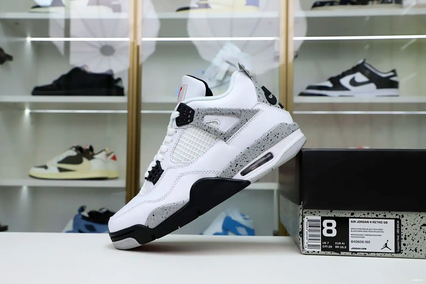 Kimikick White Jordan 4 Retro Air Cement 0519